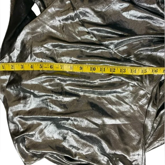 EUC Zara Asymmetric Metallic Top in Pewter - Picture 11 of 16